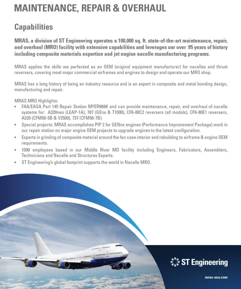General MRO capabilities